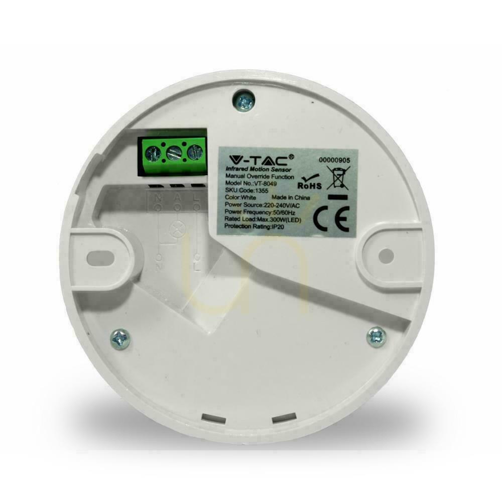 Preview 360st Motion Sensor with On/Off Ceiling White V-TAC VT-8049 360st Motion Sensor with On/Off Ceiling White V-TAC VT-8049