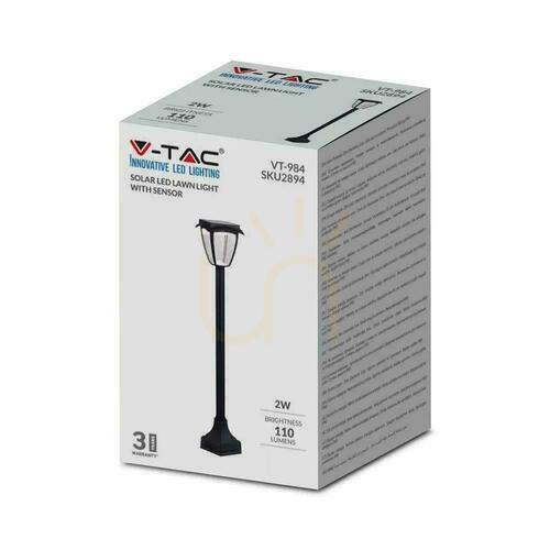 Check V-TAC 2W LED IP44 94cm VT-984 3000K+6000K 110lm Solar Garden Pole 3 Years Warranty