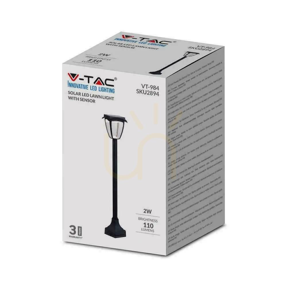 View V-TAC 2W LED IP44 93cm VT-984 3000K+6000K 110lm Solar Garden Pole 3 Years Warranty V-TAC 2W LED IP44 93cm VT-984 3000K+6000K 110lm Solar Garden Pole 3 Years Warranty
