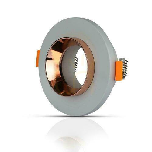 Check V-TAC GIPS BETON GU10 Round Recessed Gray/Pink Gold Mesh VT-862-MGRD 5 Year Warranty