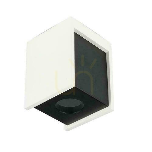 Check V-TAC GIPS BETON GU10 Surface Mounted Square White/Black VT-860-GB 5 Year Warranty