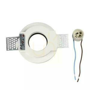 V-TAC VT-866-BRD GU10 recessed gypsum fitting, white with black ring, 100 mm small 3