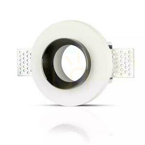 V-TAC VT-866-BRD GU10 recessed gypsum fitting, white with black ring, 100 mm small 0