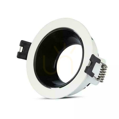 Check V-TAC GU10 Recessed Eyelet White/Black Round VT-872-WB 3 Year Warranty