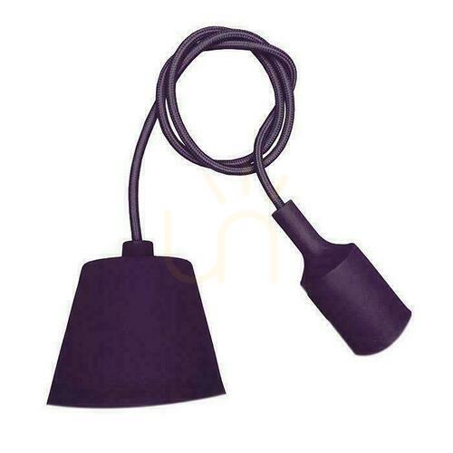 Check V-TAC E27 Violet Silicone Pendant Luminaire VT-7228-PE 5 Year Warranty