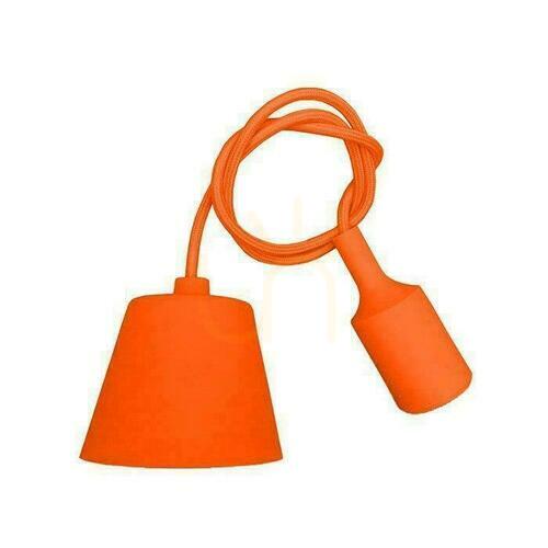 Check V-TAC E27 Orange VT-7228-O Silicone Pendant Luminaire 5 Year Warranty