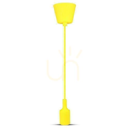 Check V-TAC E27 Yellow VT-7228-Y Silicone Pendant Luminaire 5 Year Warranty