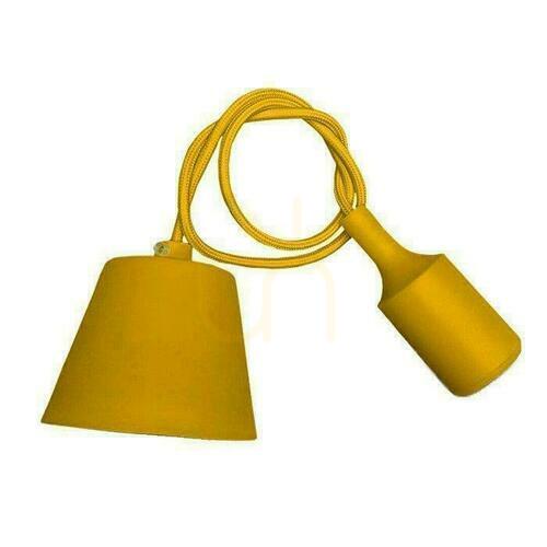 Check V-TAC E27 Yellow VT-7228-Y Silicone Pendant Luminaire 5 Year Warranty