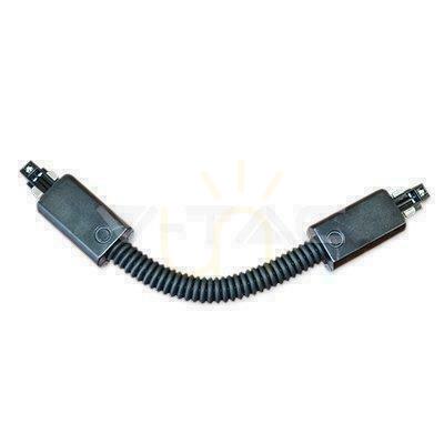 Check V-TAC 3559 flexible connector for 3-phase lighting tracks, black