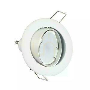 V-TAC VT-779 GU10 recessed downlight fitting, round, tilting, white, Ø82 mm, cut-out 74 mm small 3