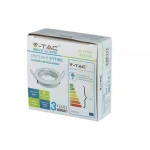V-TAC VT-779 GU10 recessed downlight fitting, round, tilting, white, Ø82 mm, cut-out 74 mm small 4