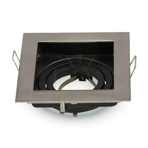 Check V-TAC Aluminum Eyelet GU10 Square Satin/Black VT-781SQ-SN