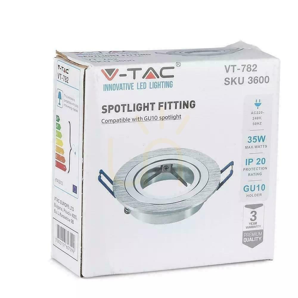 Preview V-TAC Cast Aluminum Mesh 1xGU10 Round Brushed Aluminum VT-782RD-AB V-TAC Cast Aluminum Mesh 1xGU10 Round Brushed Aluminum VT-782RD-AB