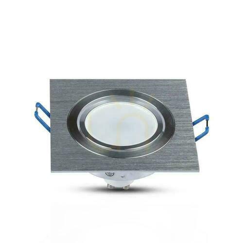 Check V-TAC Cast Aluminum Mesh 1xGU10 Square Brushed Aluminum VT-782SQ-AB