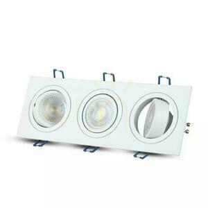 Triple recessed spotlight fitting V-TAC VT-784SQ-WH 3×GU10 white small 2