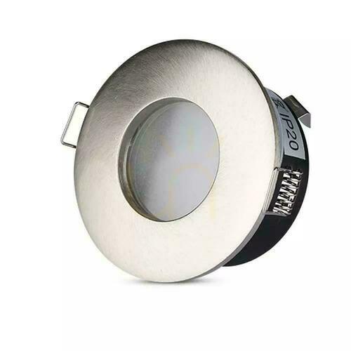 Check Mesh V-TAC Aluminum Casting Sealed with glass IP54 GU10 Round fi84 Satin VT-787RD-SN