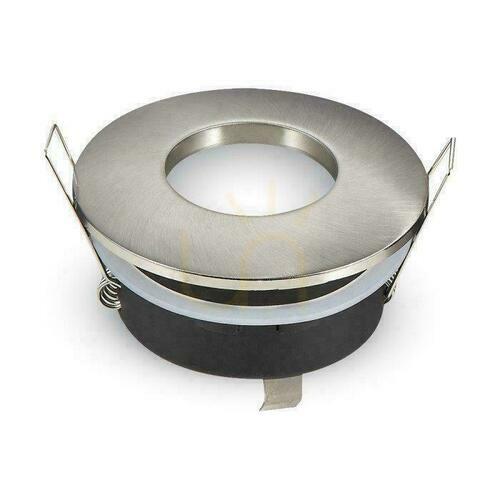 Check Mesh V-TAC Aluminum Casting Sealed with glass IP54 GU10 Round fi84 Satin VT-787RD-SN