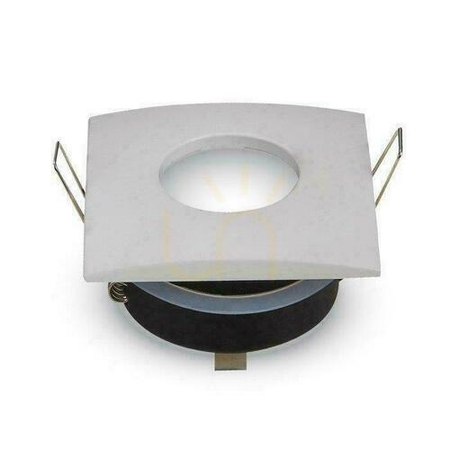 Check V-TAC recessed spotlight fitting IP54 GU10 square 84x84 mm white VT-787SQ-WH