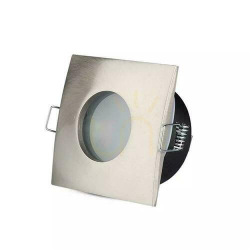 Check Mesh V-TAC Aluminum Casting Sealed with glass IP54 GU10 Square 84x84mm Satin VT-787SQ-SN