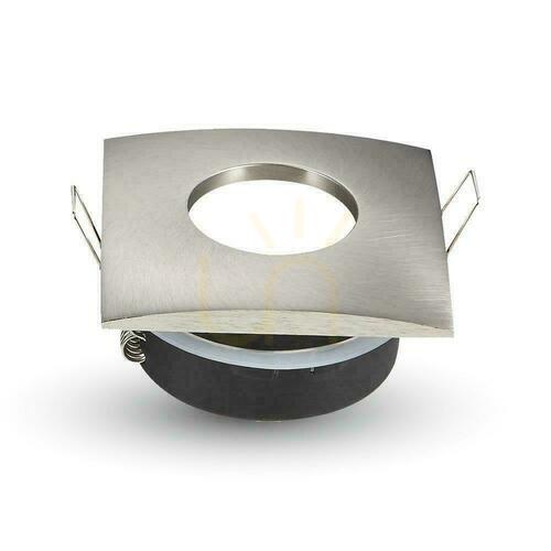 Check Mesh V-TAC Aluminum Casting Sealed with glass IP54 GU10 Square 84x84mm Satin VT-787SQ-SN