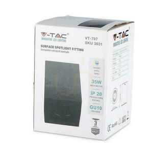 V-TAC Aluminum GU10 Cube Square Surface Mounting Black 142x100x100 VT-797-B. 3 V-TAC Aluminum GU10 Cube Square Surface Mounting Black 142x100x100 VT-797-B. small 3