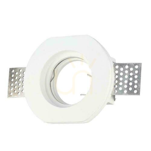 Check V-TAC VT-764 White Plaster Recessed Light GU10 140 mm