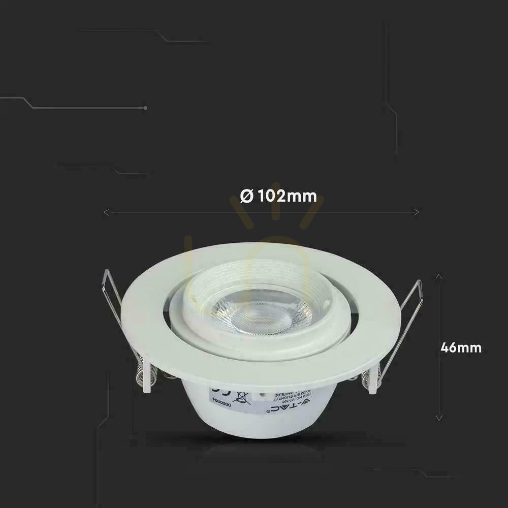 Preview V-TAC GU10 Movable Mesh Swivel Snail White VT-700W V-TAC GU10 Movable Mesh Swivel Snail White VT-700W