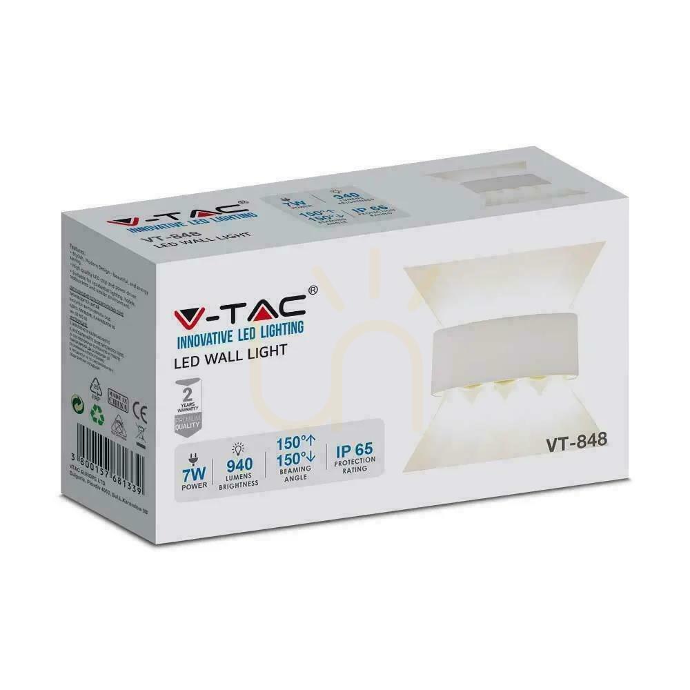 Preview Wall Mounted Top Down V-TAC 8W LED White IP54 VT-848 3000K 870lm. Wall Mounted Top Down V-TAC 8W LED White IP54 VT-848 3000K 870lm.