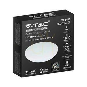 V-TAC VT-8418 milky CCT LED ceiling light 18 W Ø31 cm small 2