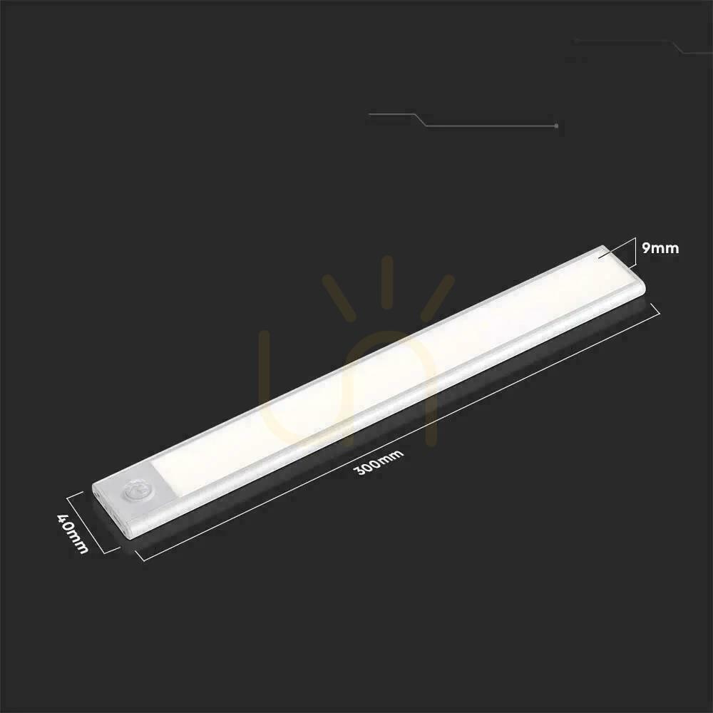 Check V-TAC 1.5W LED under-cabinet luminaire Silver Motion Sensor USB Charging 30cm VT-814 4000K 110lm V-TAC 1.5W LED under-cabinet luminaire Silver Motion Sensor USB Charging 30cm VT-814 4000K 110lm