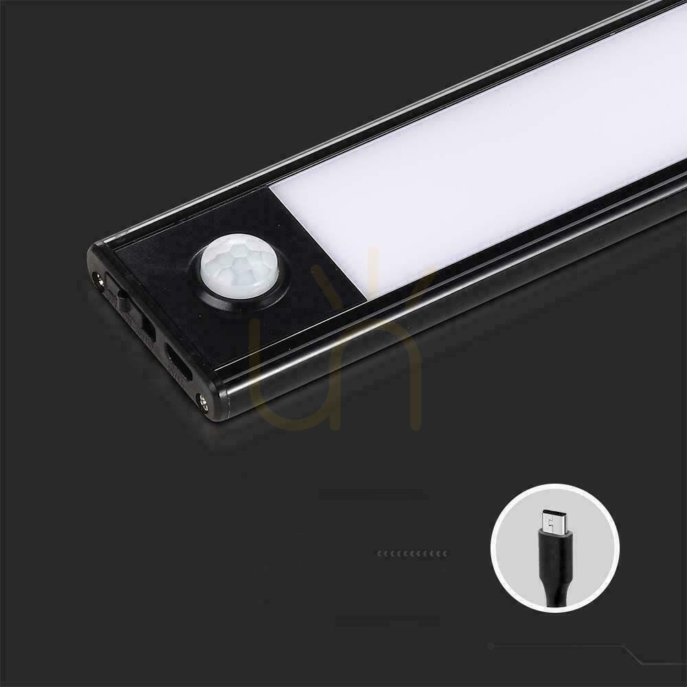Preview V-TAC 2W LED under-cabinet luminaire Black Motion sensor USB charging 40cm VT-8142 4000K 160lm V-TAC 2W LED under-cabinet luminaire Black Motion sensor USB charging 40cm VT-8142 4000K 160lm