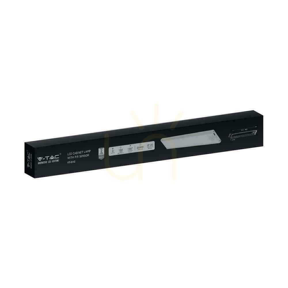 Show V-TAC 2W LED under-cabinet luminaire Black Motion sensor USB charging 40cm VT-8142 4000K 160lm V-TAC 2W LED under-cabinet luminaire Black Motion sensor USB charging 40cm VT-8142 4000K 160lm