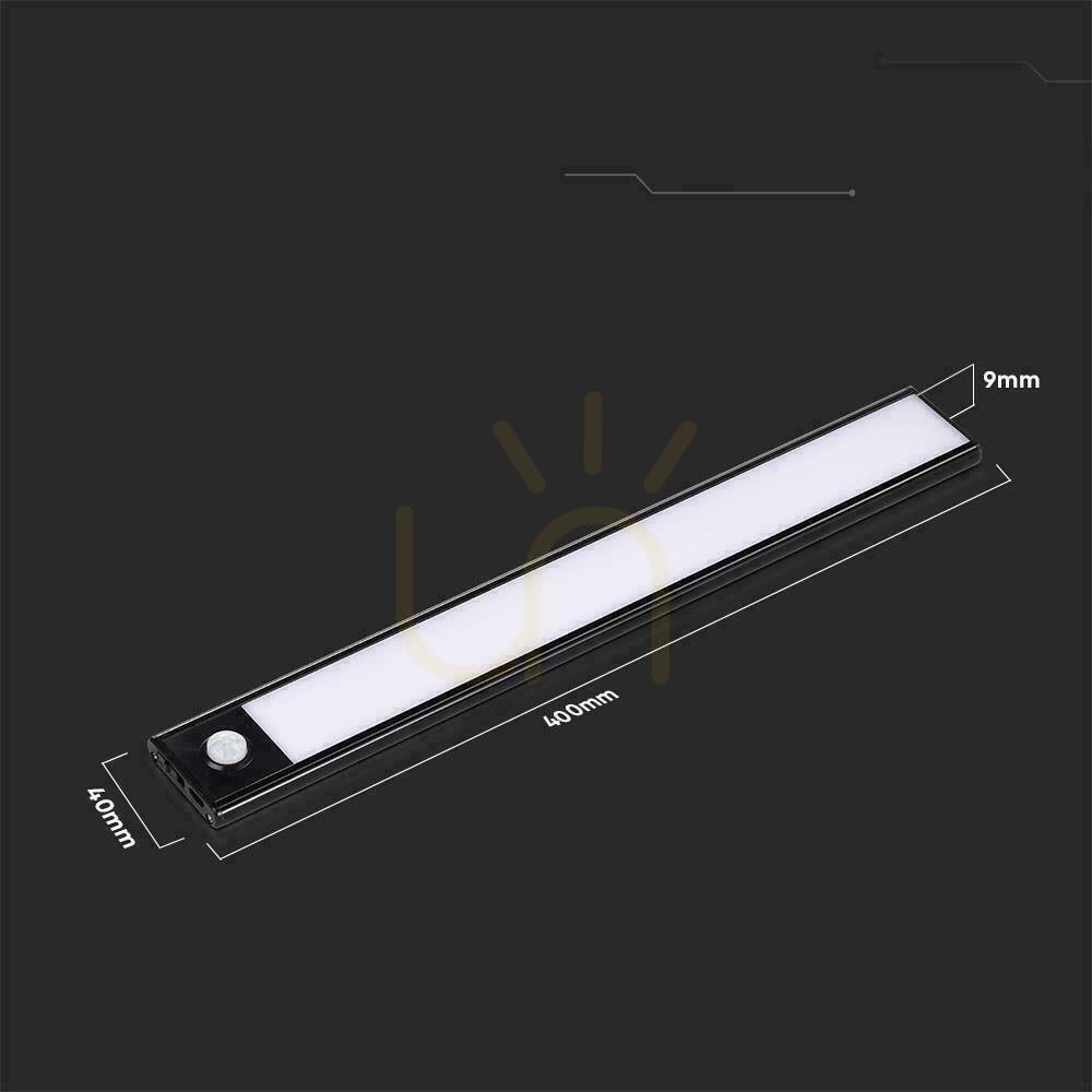 Check V-TAC 2W LED under-cabinet luminaire Black Motion sensor USB charging 40cm VT-8142 4000K 160lm V-TAC 2W LED under-cabinet luminaire Black Motion sensor USB charging 40cm VT-8142 4000K 160lm