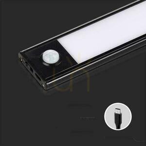 V-TAC 2W LED under-cabinet luminaire Black Motion sensor USB charging 40cm VT-8142 3000K 160lm small 2