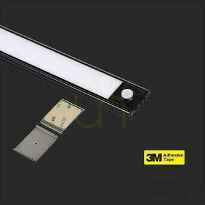 V-TAC 2W LED under-cabinet luminaire Black Motion sensor USB charging 40cm VT-8142 3000K 160lm small 3