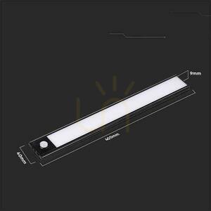 V-TAC 2W LED under-cabinet luminaire Black Motion sensor USB charging 40cm VT-8142 3000K 160lm small 5
