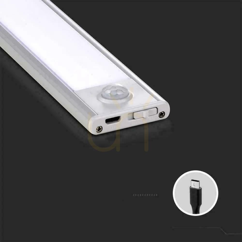 Preview V-TAC 2.5W LED under-cabinet luminaire Silver Motion Sensor USB Charging 60cm VT-8143 3000K 260lm V-TAC 2.5W LED under-cabinet luminaire Silver Motion Sensor USB Charging 60cm VT-8143 3000K 260lm