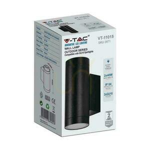 V-TAC Top Down 2xGU10 Black IP54 VT-11015 Garden Façade Wall lamp. small 4