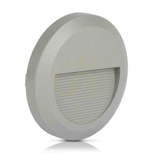 Check 2W LED V-TAC Grey Round Stair Luminaire 230V IP65 VT-1142 3000K 80lm