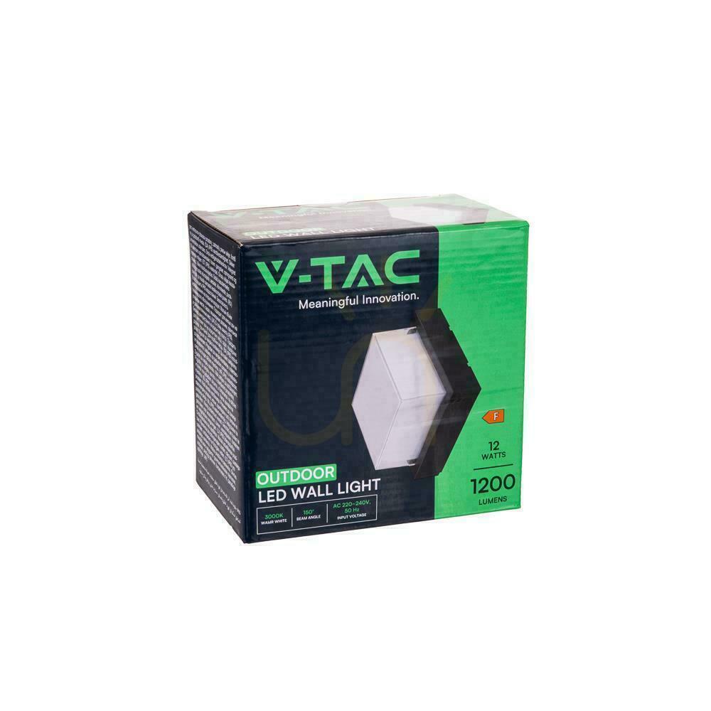 Display V-TAC 12W LED luminaire IP65 Black Square VT-828 3000K 1200lm V-TAC 12W LED luminaire IP65 Black Square VT-828 3000K 1200lm