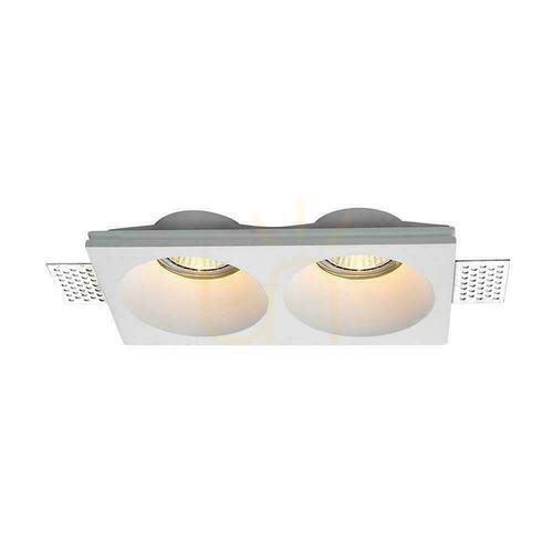 Check V-TAC 2xGU10 Gypsum Ceiling Luminaire White 190x100 VT-11002 3 Years Warranty