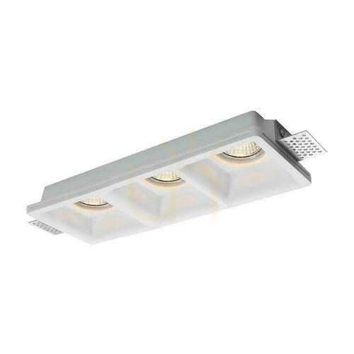 Check V-TAC VT-11003 recessed plaster fitting, 3 × GU10, white, 280 × 100 mm
