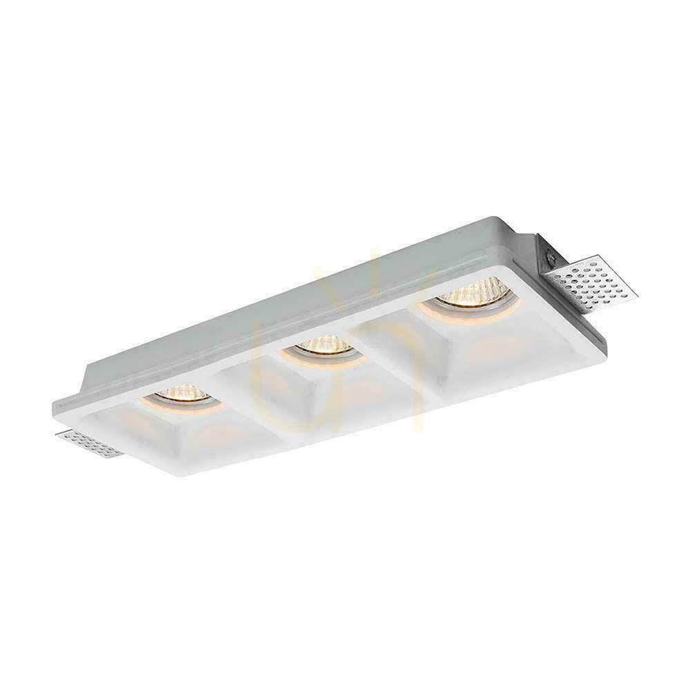 V-TAC 3xGU10 Gypsum Ceiling Luminaire White 280x100 VT-11003 3 Years Warranty