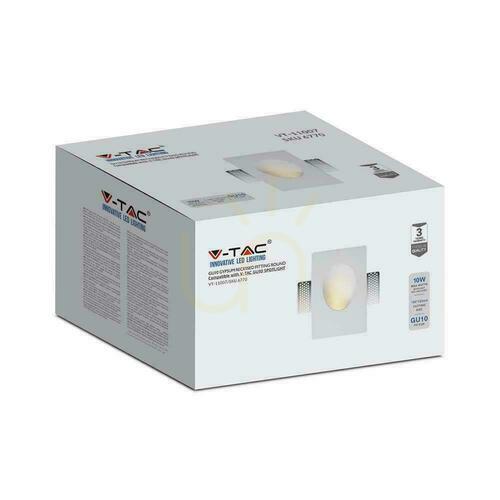 Check V-TAC Gypsum Wall Mount GU10 White 120x180 VT-11007 3 Year Warranty.