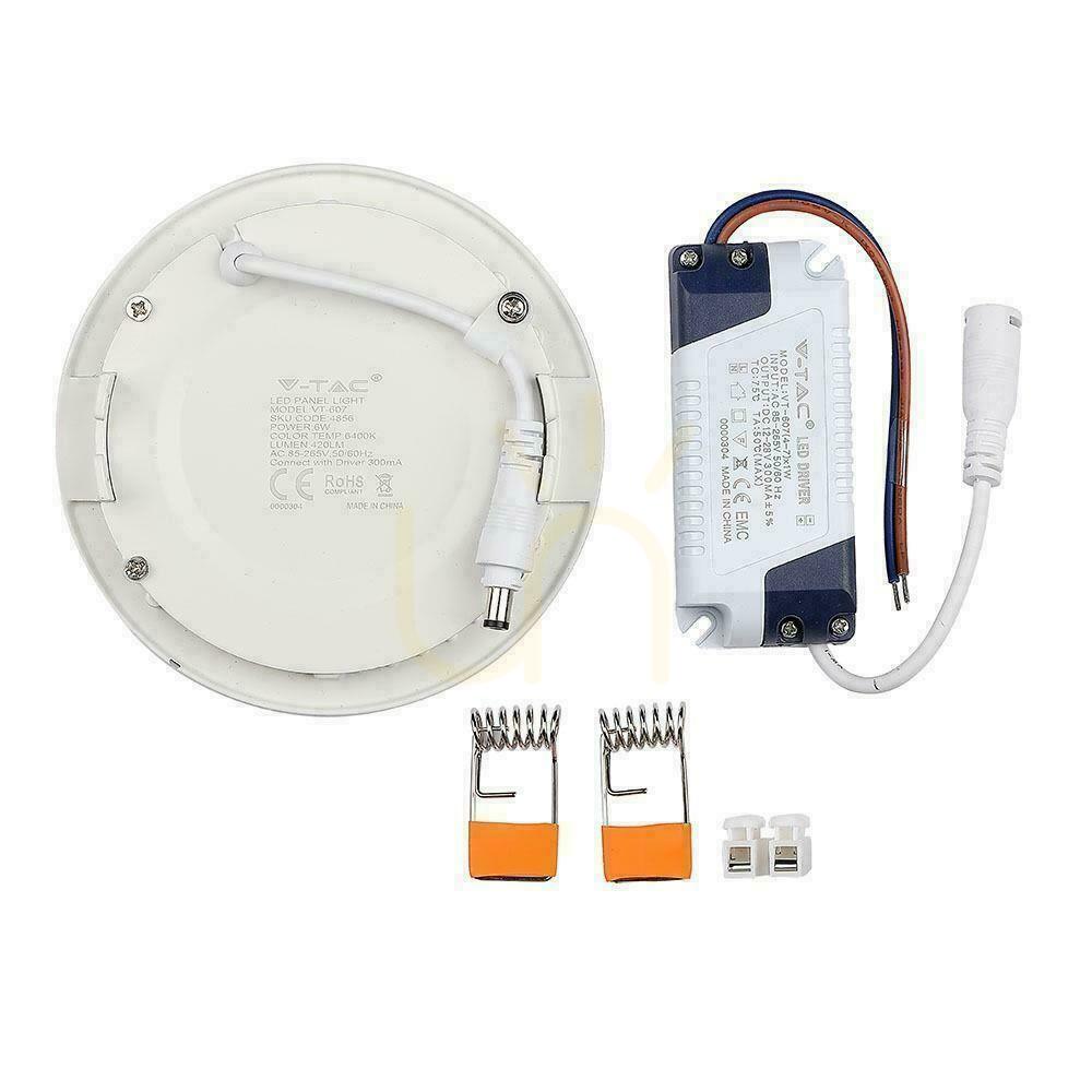 Display LED panel V-TAC Premium Downlight 6W Round fi120 VT-607 2700K 490lm LED panel V-TAC Premium Downlight 6W Round fi120 VT-607 2700K 490lm