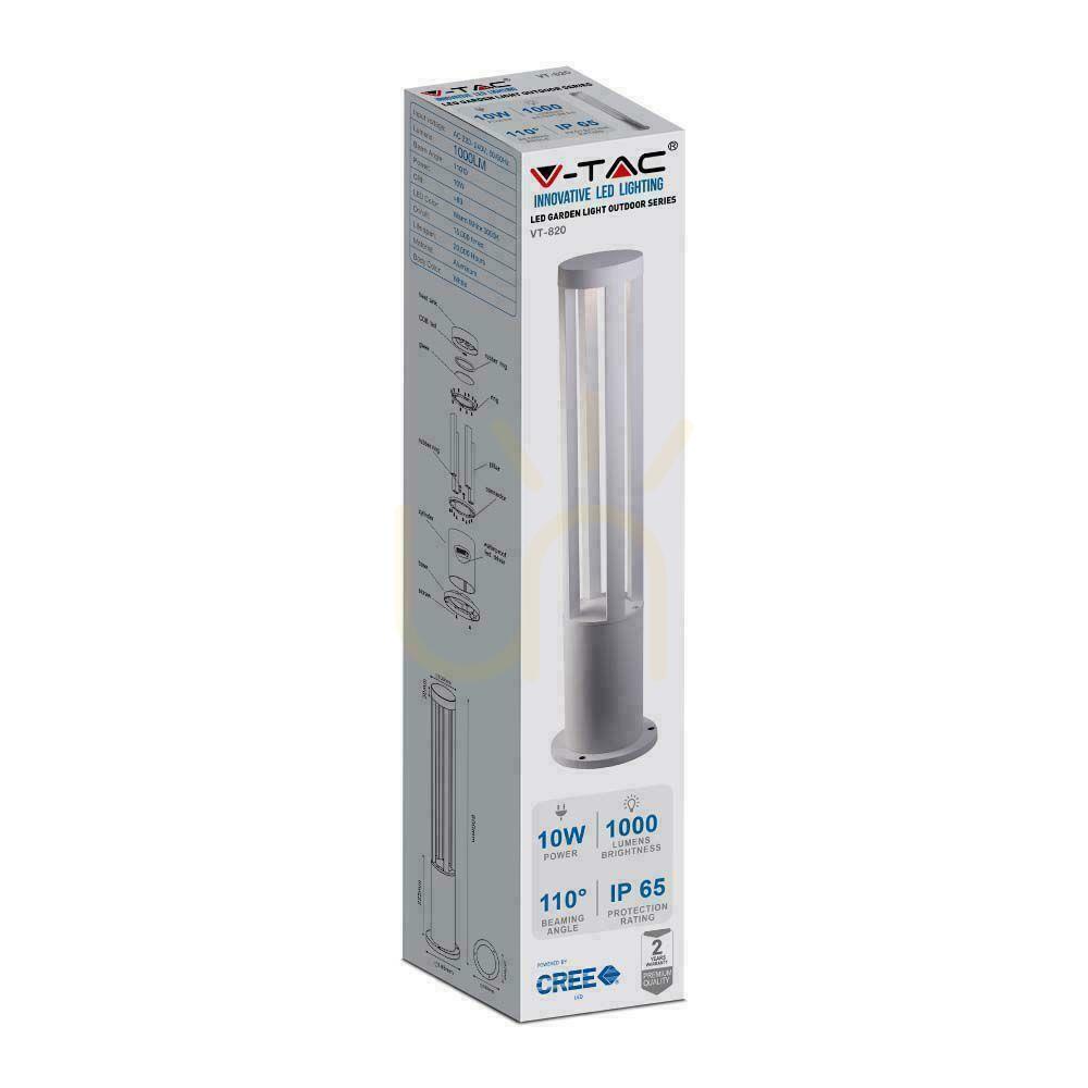 Display V-TAC 10W LED Garden Pole IP65 White 80cm VT-820-W 4000K 1000lm V-TAC 10W LED Garden Pole IP65 White 80cm VT-820-W 4000K 1000lm