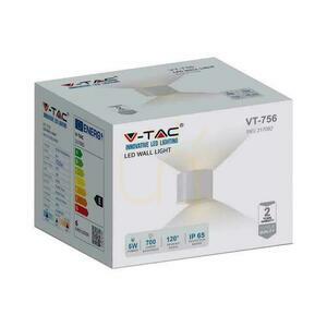 Wall Luminaire 6W V-TAC Top Bottom Adjustable White Round IP65 Bridgelux VT-756-W 3000K 700lm small 4
