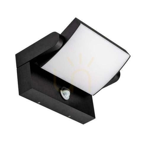 Check V-TAC 17W LED Projector Façade Luminaire Motion Sensor Black IP65 VT-11020S 4000K 2520lm.