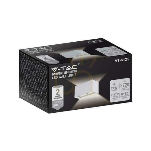 Check White outdoor LED wall light V-TAC VT-8125, 24 W, 3000 K, 2720 lm