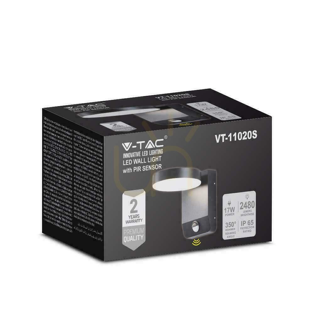 Check Projector Façade Luminaire V-TAC 17W LED Motion Sensor Round Black IP65 VT-11020S 3000K 2520lm Projector Façade Luminaire V-TAC 17W LED Motion Sensor Round Black IP65 VT-11020S 3000K 2520lm